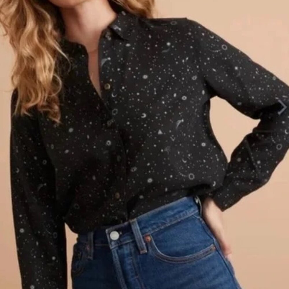 Marine Layer- Rebekah Relaxed Shirt in Eclipse Celestial Print